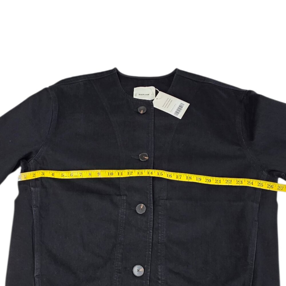 Everlane Dark Navy Round-Neck Button Bomber Jacket - Picture 8 of 12